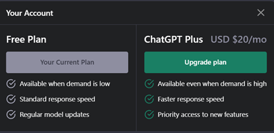ChatGPT Pricing Plan