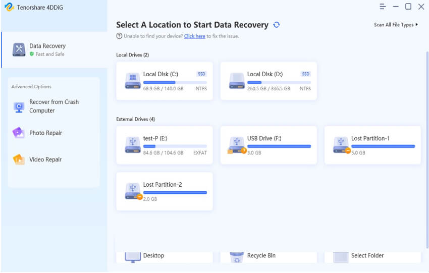 Tenorshare 4DDiG Data Recovery