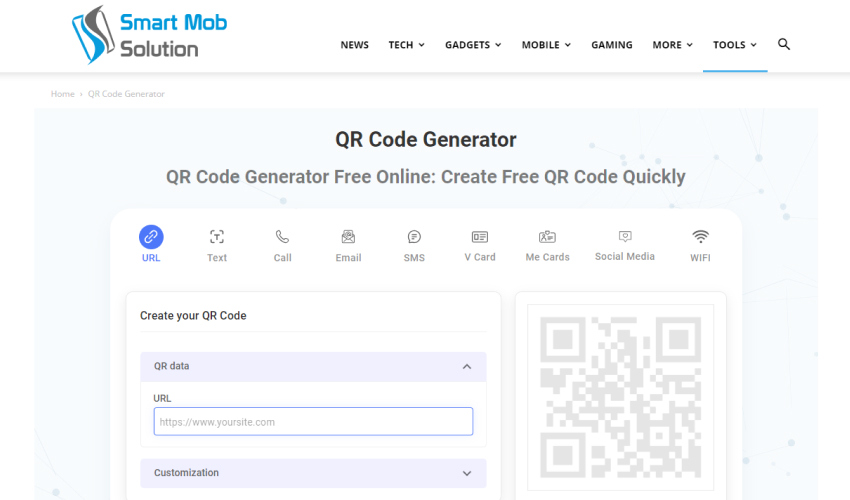 Smart Mob Solution QR Code Generator