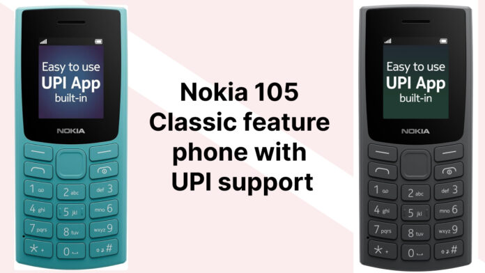Nokia 105 Classic feature phone with UPI support