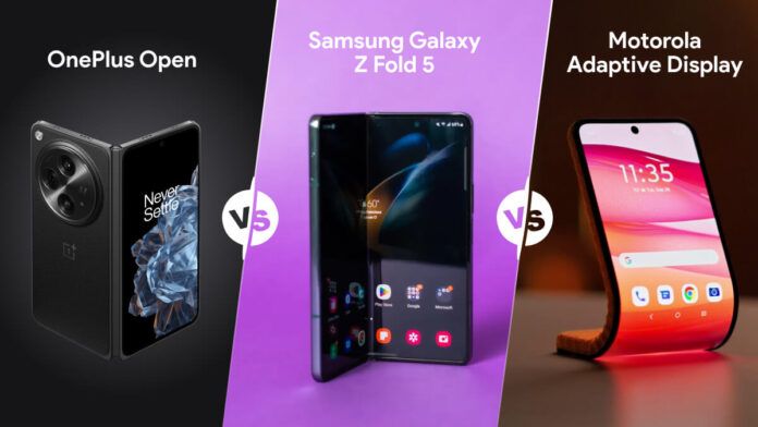 OnePlus Open vs. Samsung Galaxy Z Fold 5 vs. Motorola Adaptive Display
