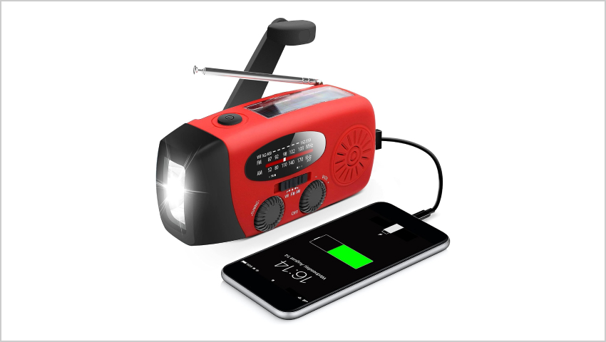 Hand Crank Radio with Built-in LED Flashlight for Emergencies