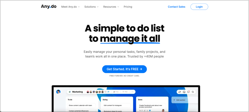 Any.do Task management tool 