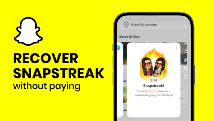 How to restore Streak in Snapchat without paying