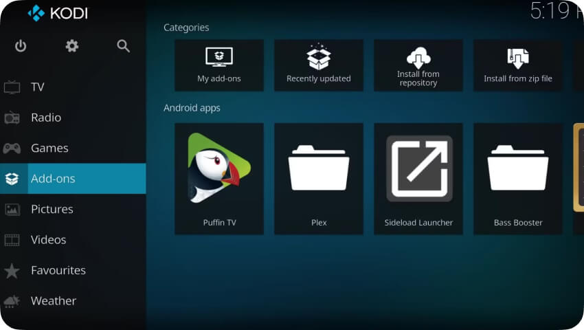 Kodi TV App