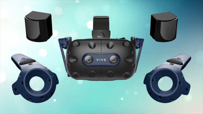 HTC Vive Pro 2  VR Headsets wirh controllers