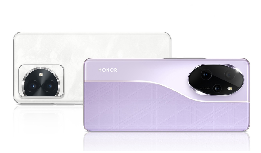 Honor 100 Pro in white and light purple color