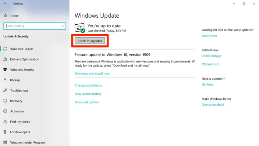 Check for Windows Updates