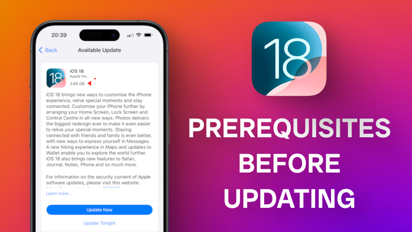 Prerequisites Before Updating